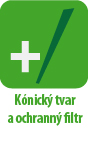 Kónický tvar a ochranný filtr - HOXI