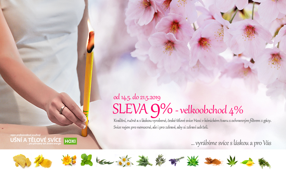 HOXI ušní a tělové svíce  - výhodnější nákupy v květnu - SLEVA 9 procent