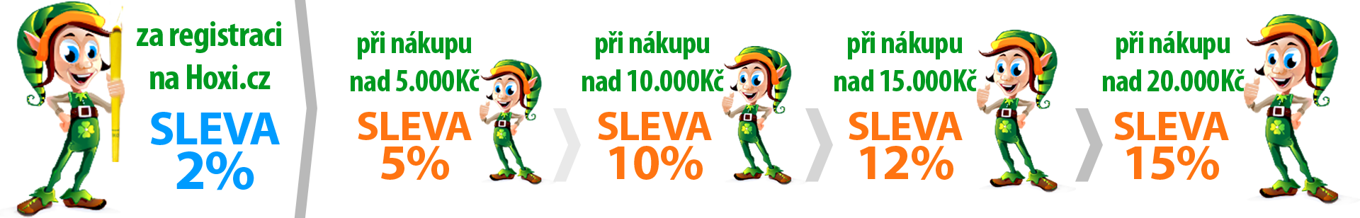  Věrnostní slevy až 15% pro registrované koncové zákazníky HOXI - tělové a ušní svíce pro stálé zákazníky výhodněji