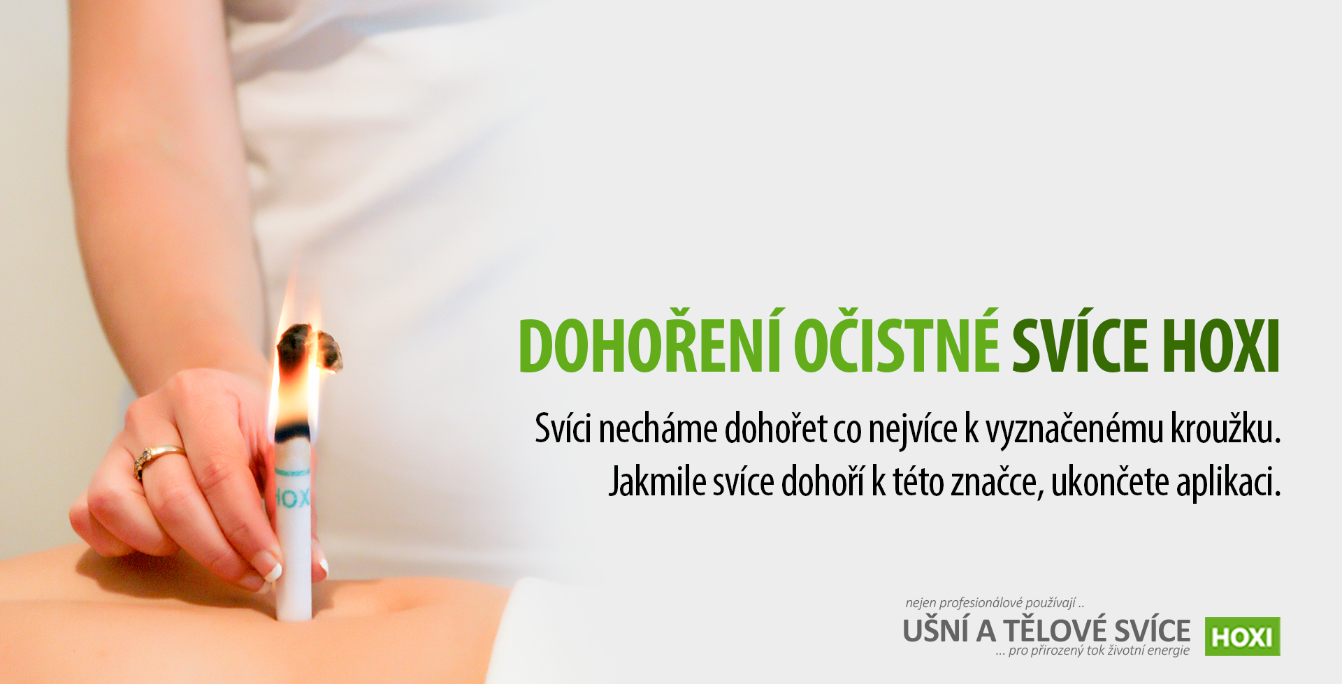 HOXI-ušní-a-tělové-svíce- Dohoření očistné bílé tělové svíce HOXI