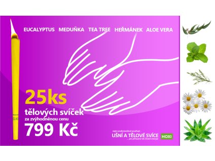 Tělové svíce HOXI MIX 25ks zvýhodněná cena 02