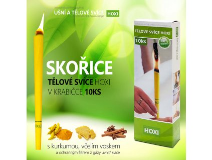 Tělové svíce HOXI v krabicce 10ks SKOŘICE 01