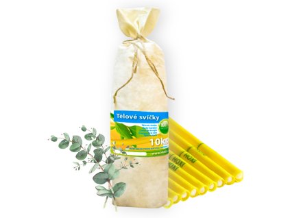 Telove svice HOXI Eucalyptus 10ks v pytliku eko 1