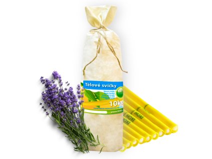 Telove svice HOXI Levandule 10ks v pytliku eko 1