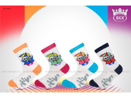 Kojenecké ponožky  - medvídek s deštníkem - H255-a