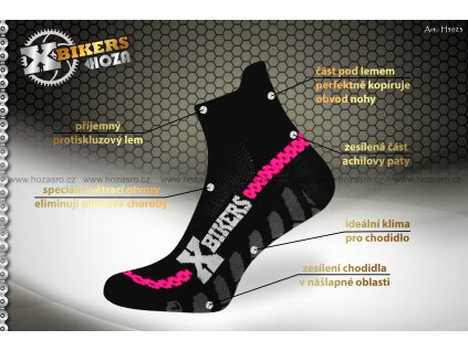 Kotníčkové funkční sportovní ponožky HOZA X-BIKERS - H3023