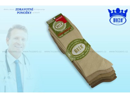 Pánské ponožky zdravotní, 100% bavlna - hnědý mix - H014-A