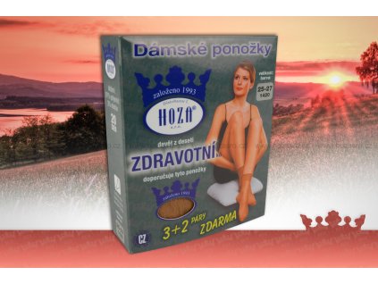 Silonové ponožky HOZA 3+2 zdarma - citlivý svěr lemu - A59