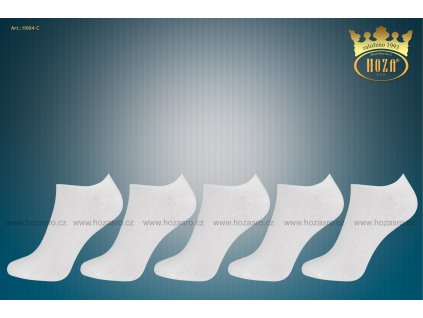 Dámské kotníkové ponožky HOZA s elastanem - bílé - H004-C