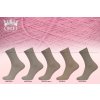 Dámské ponožky hladké, 100% bavlna - hnědý mix - H001-A