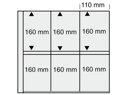 6 vertikálních kapes 110 x 160 mm (Varianta písková)