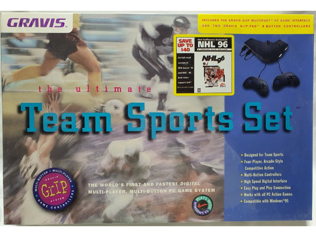 GRAVIS THE ULTIMATE TEAM SPORTS SET - SADA GriP MULTIPORTU A DVOCH 8-TLAČIDLOVÝCH OVLÁDAČOV PRE PC