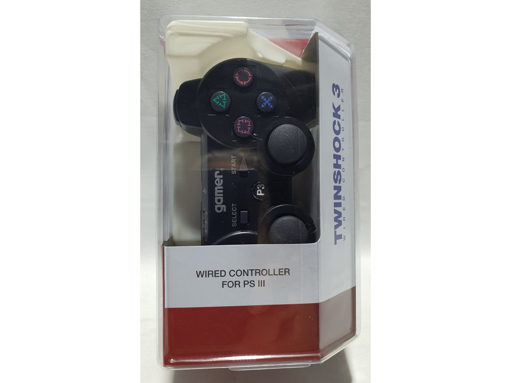 P3H TWINSHOCK 3 WIRED BLACK NO AXIS - ovládač pre Playstation 3 káblový čierny (GAMER)