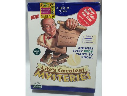 LIFES GREATEST MYSTERIES Bob Winkle Answers Kids' Quest, A.D.A.M. at Home, PC CD-ROM VEĽKÁ KRABICA