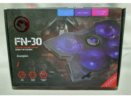 CHLADIACI STOJAN MARVO FN-30 PRE 15-17" LAPTOPY MODRO PODSVIETENÝ COOLING STAND LAPTOP 4x 140mm