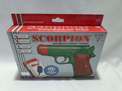 PXH BLAZE SCORPION LIGHT GUN GREEN+GCON ADAPTÉR - PIŠTOĽ ZELENÁ PRE PLAYSTATION 1 A SEGA SATURN
