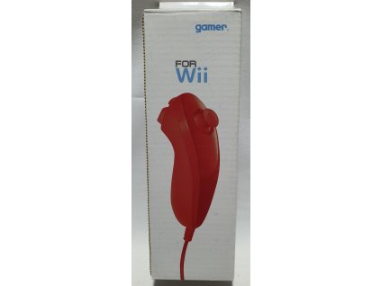 WIIH GAMER NUNCHUCK CONTROLLER WIRED RED - NUNCHUCK OVLÁDAČ PRE NINTENDO WII ČERVENÝ KÁBLOVÝ