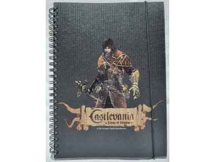 ZÁPISNÍK A5 CASTLEVANIA LORDS OF SHADOW S GUMIČKOU TVRDÉ PAPIEROVÉ DOSKY ŠTVORČEKOVANÉ STRANY