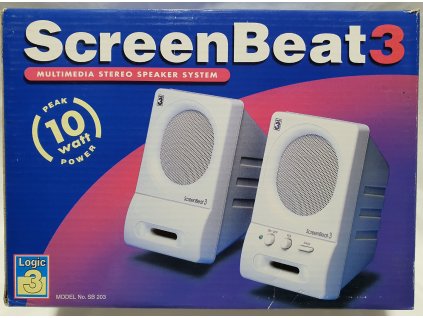 LOGIC3 SB 203 SCREENBEAT 3 Multimedia Stereo Speaker System - retro reproduktory k PC 10 Watt