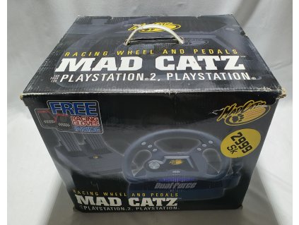 MAD CATZ DUAL FORCE RACING WHEEL AND PEDALS - VOLANT A PEDÁLE PRE PLAYSTATION 1 A 2