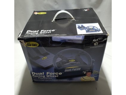 MAD CATZ DUAL FORCE RACING WHEEL AND PEDALS - VOLANT A PEDÁLE PRE PLAYSTATION 1