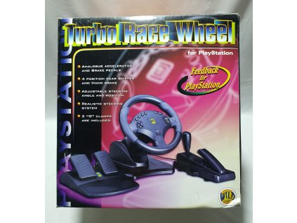 WILD THINGS TURBO RACE WHEEL AND PEDALS - VOLANT A PEDÁLE PRE PLAYSTATION 1