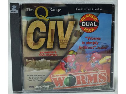 PC The Q Range Classic Dual Pack: Sid Meier's Civilization/Worms PC CD-ROM v jewel case obale