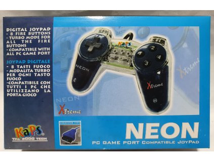 XTREME KAPS THE 3000 TECH NEON PC GAME PORT COMPATIBLE JOYPAD BLACK - PC HERNÝ JOYPAD ČIERNY