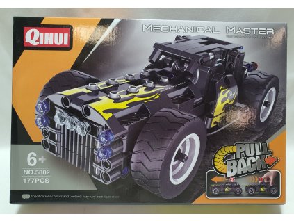 STAVEBNICA QIHUI 5802 MECHANICAL MASTER POWER VEHICLES 177 PCS BRICKS WITH PULL BACK ENGINE - AUTO Z KOCIEK - 177 KS - S MOTOROM NA ZOTRVAČNÍK