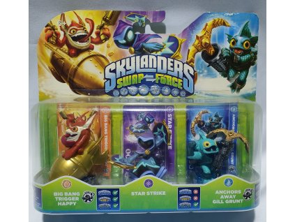 SKYLANDERS: SWAP FORCE TRIPLE PACK C - BIG BANG TRIGGER HAPPY 3 + STAR STRIKE + ANCHORS AWAY GILL GRUNT 3