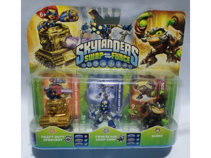 SKYLANDERS: SWAP FORCE TRIPLE PACK D - HEAVY DUTY SPROCKET 2 + TWIN BLADE CHOP CHOP 3 + SCORP