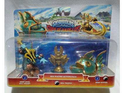SKYLANDERS: SUPERCHARGERS SEA RACING ACTION PACK - DEEP DIVE GILL GRUNT + REEF RIPPER + SEA TROPHY