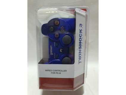 P3H TWINSHOCK 3 WIRED BLUE NO AXIS - ovládač pre Playstation 3 káblový modrý (GAMER)