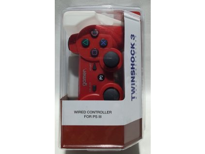 P3H TWINSHOCK 3 WIRED RED NO AXIS - ovládač pre Playstation 3 káblový červený (GAMER)