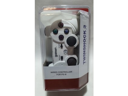 P3H TWINSHOCK 3 WIRED WHITE NO AXIS - ovládač pre Playstation 3 káblový biely (GAMER)