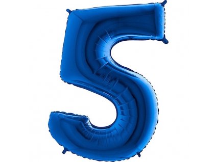 Balónek fóliový narozeniny číslo 5 modrý 82cm