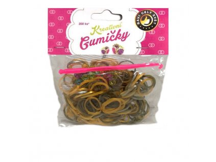 Loom Bands Pletací gumičky vícebarevné 200ks + háček