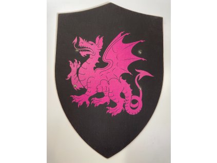 Veľký štít čierny - drak ružový