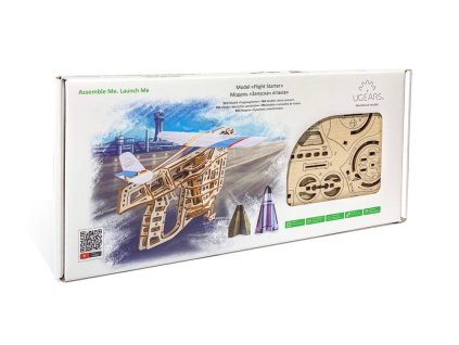 Ugears Flight Starter Launcher mechanical model kit package face max 1000