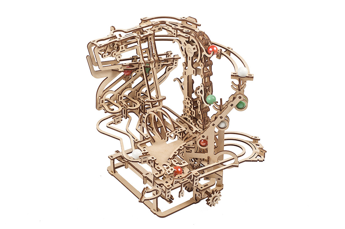 Ugears 3D mechanické puzzle Kuličková dráha řetězová 400 ks