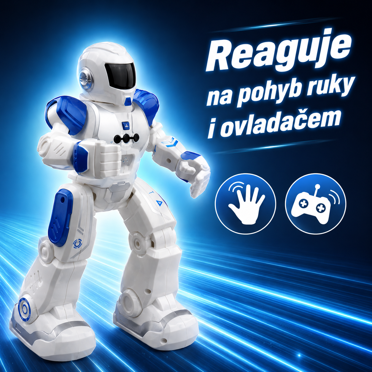 Zigybot VIKTOR – interaktivní robot s ovládáním pohybem ruky i dálkovým ovladačem