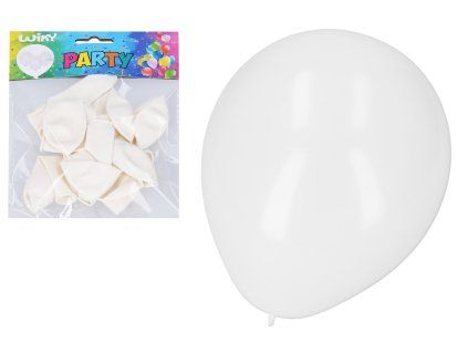 Balónek nafukovací 30cm BÍLÝ sada 10 ks
