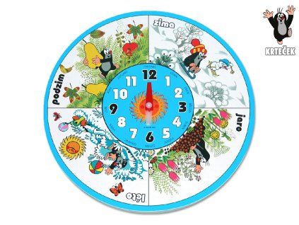143362 hodiny drevene krtek 20 cm