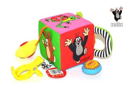 159454 textilni multi kostka krtek 10 cm