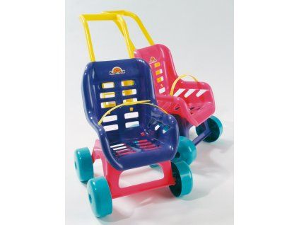 Kočárek pro panenky - modrý 48 cm