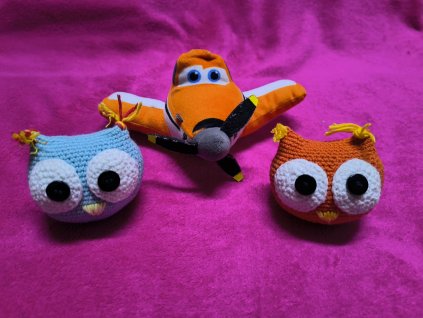 Plyšák lietadlo + sovičky