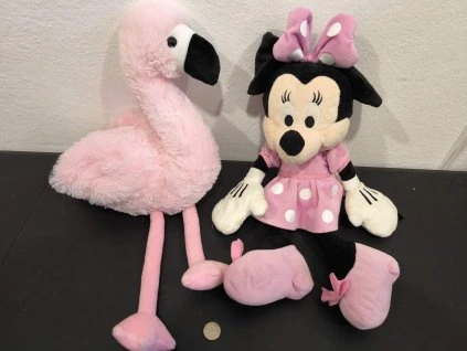 2 ružové plyšaky