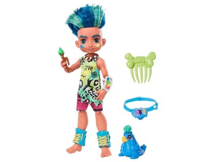 Mattel Cave Club Panenka s Dino zvířátkem Slate