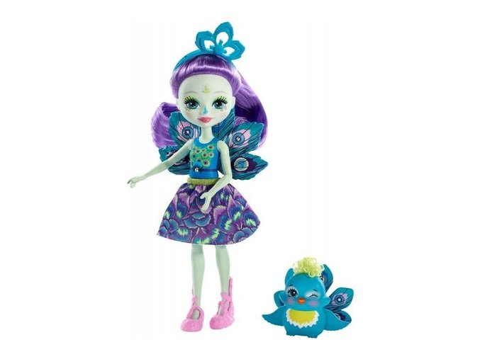 Mattel Enchantimals panenka se zvířátkem Patter Peacock a Flap