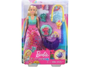 Barbie hrací souprava Dreamtopia Dragon s panenkou Princess a doplňky